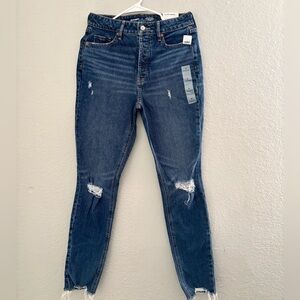 Old Navy Women's Blue Distressed Skinny Jeans